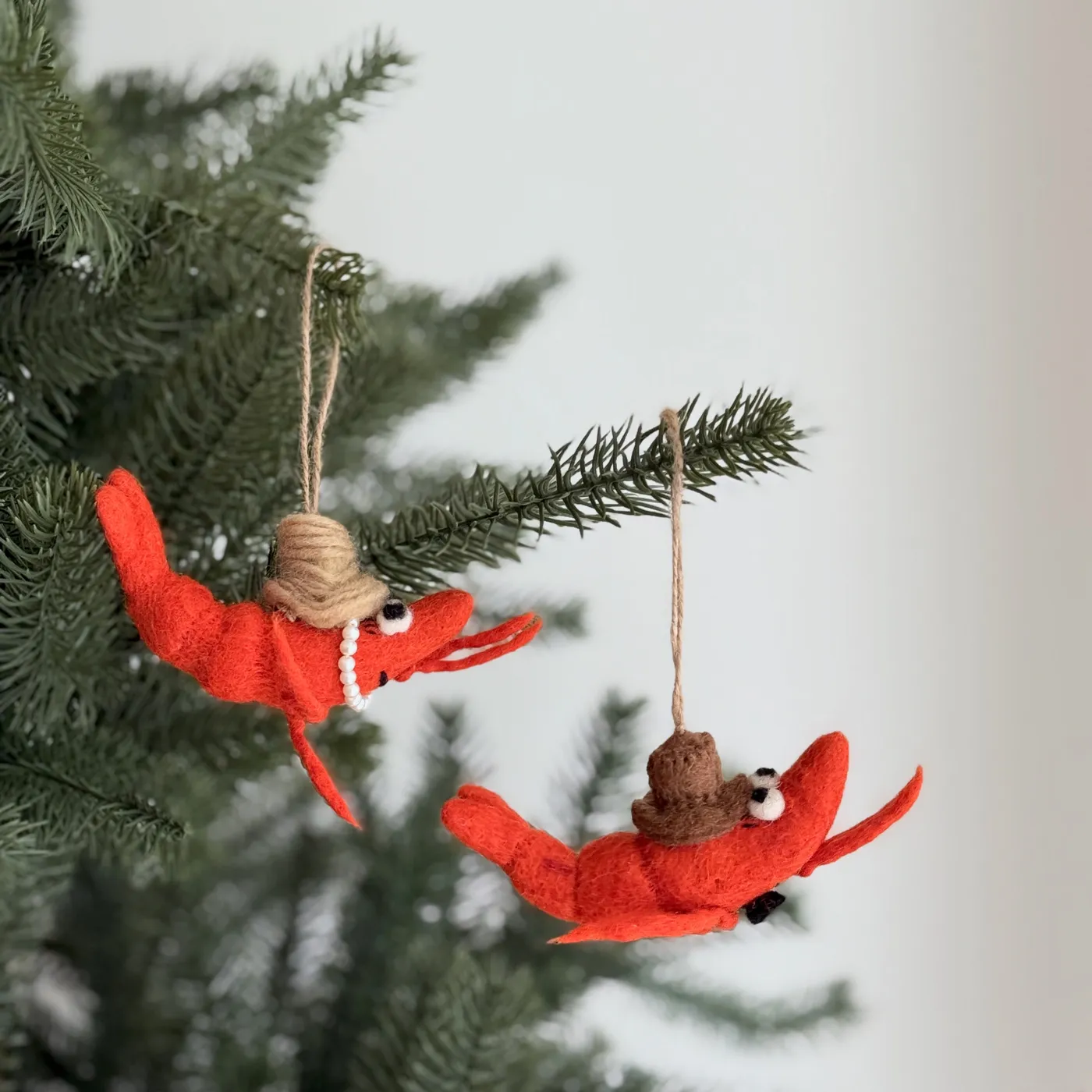 Felt Shrimp Couple Ornament Shrimp Lady