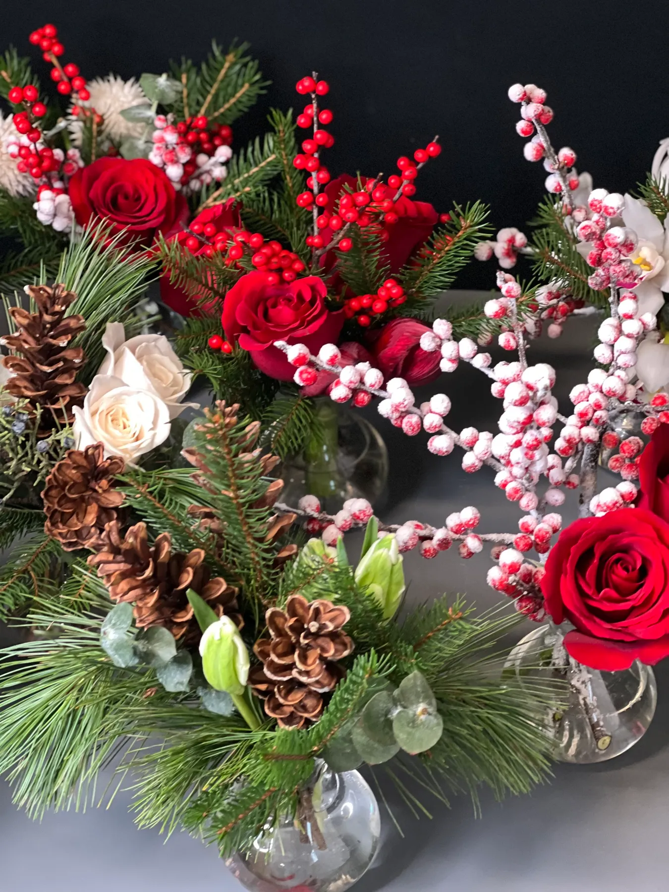 Festive Christmas Bud Vases | Holiday Florist in Norwalk CT — AT