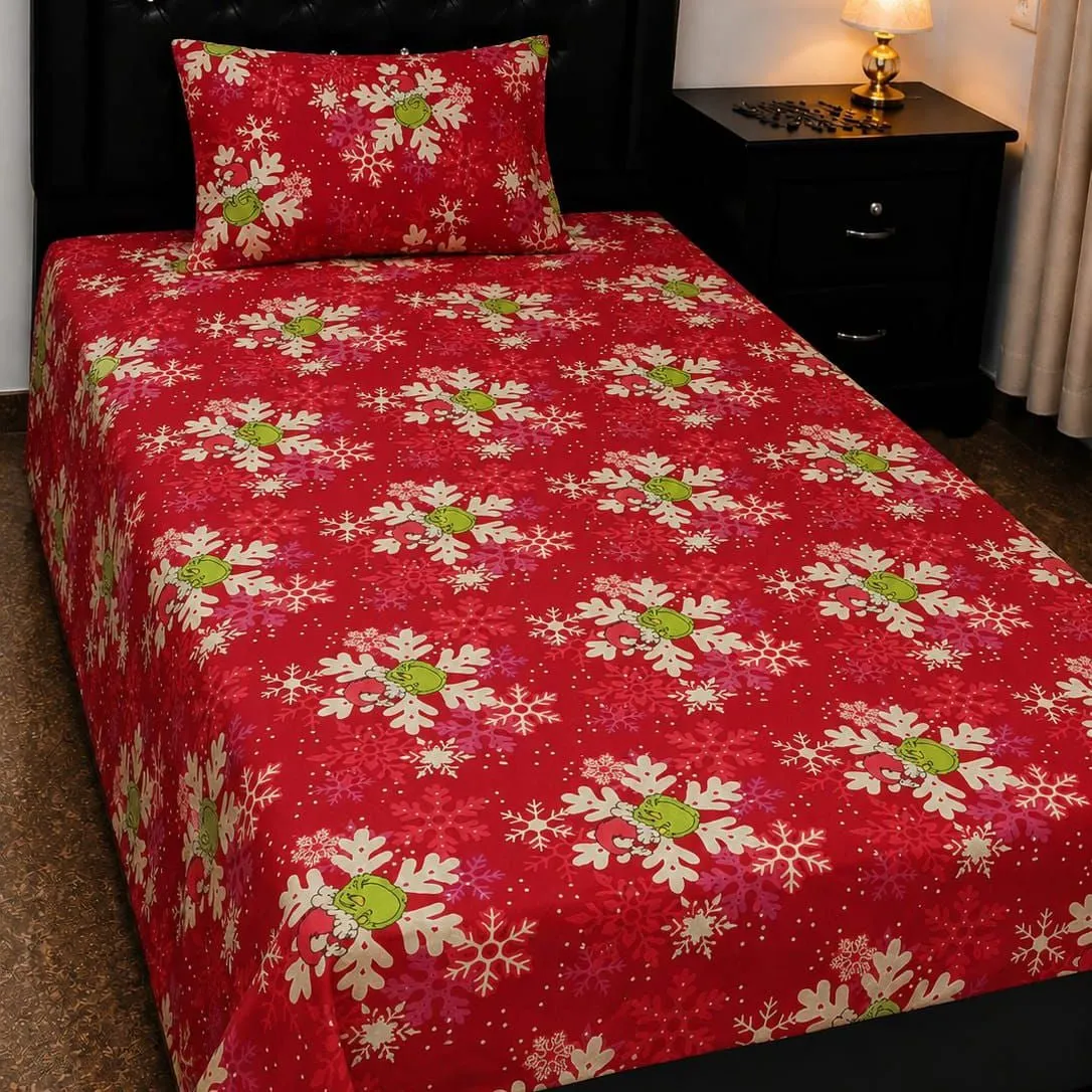 Festive Red Snowflake Kids Bedsheet – The Linen House