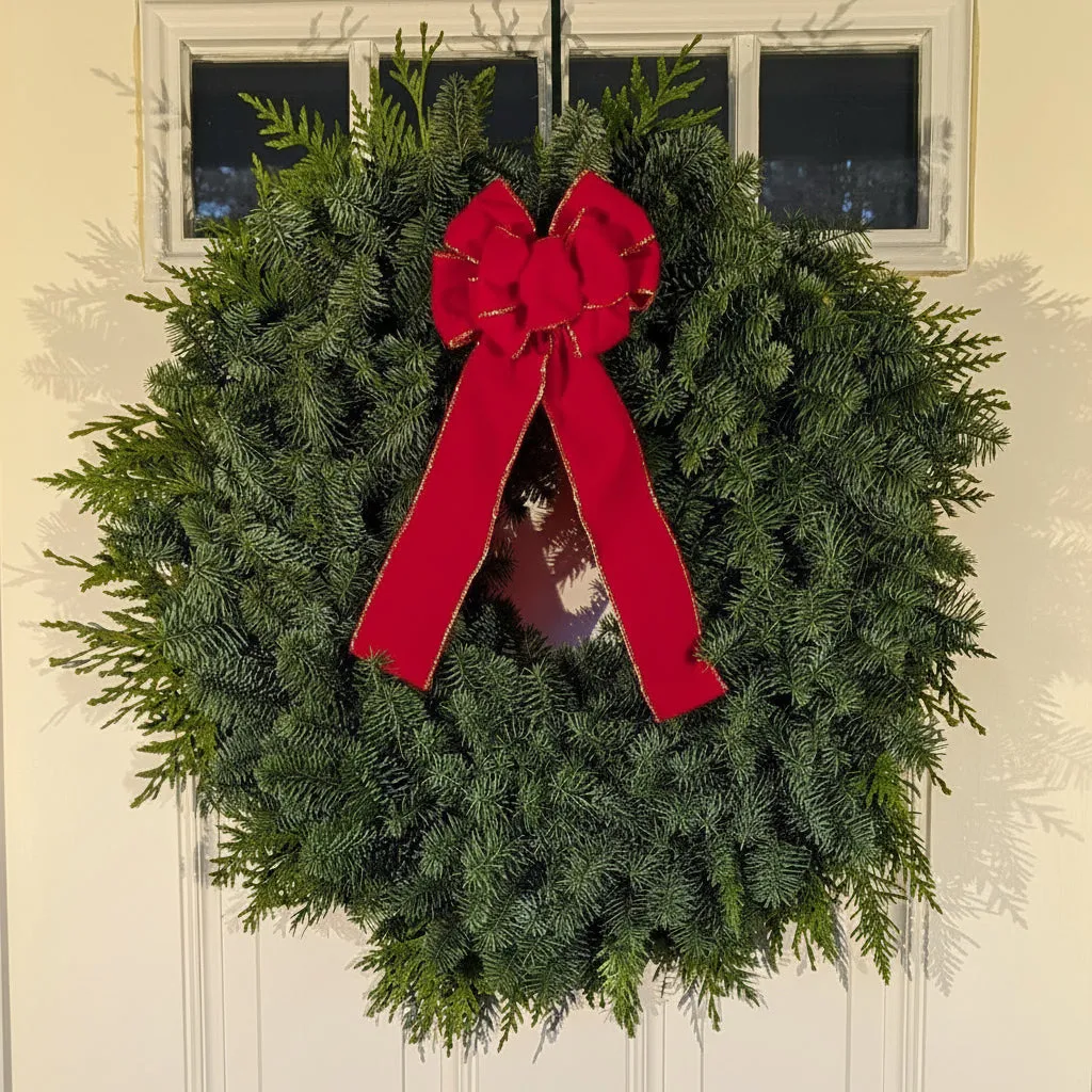 Fresh Cedar and Noble Fir Christmas Wreath | Natural Holiday Door Wrea – A  Knot In Thyme