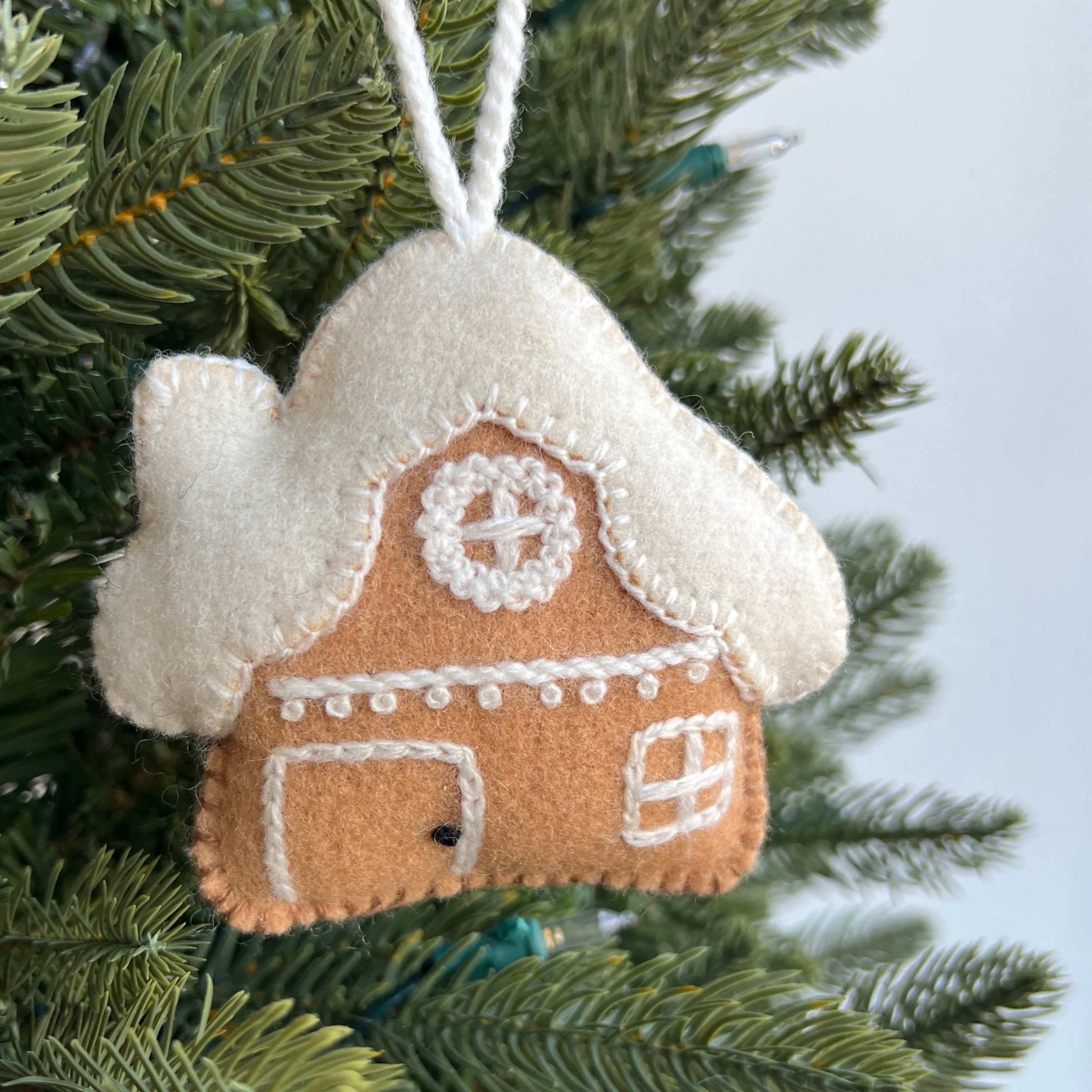 Gingerbread House Ornament, Embroidered Wool Christmas Decor | Ornaments 4  Orphans®