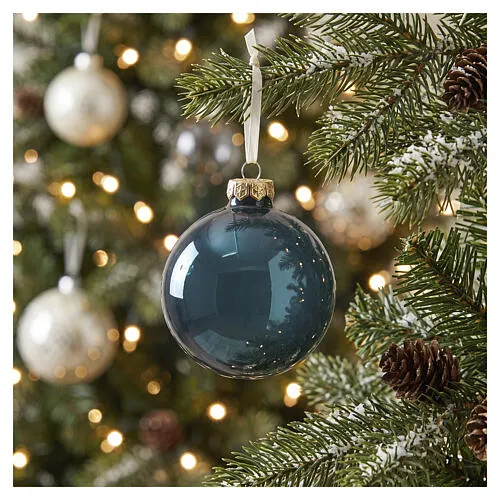 Glossy emerald green glass Christmas ornament, 8 cm | online sales on  HOLYART.com