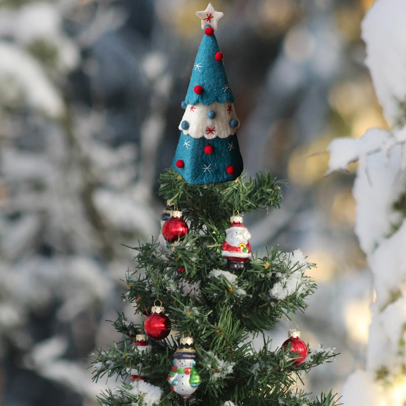 Handcrafted Felt Christmas Tree Topper or Tabletop Decor, Set of 3 Tur -  Gifts With Humanity