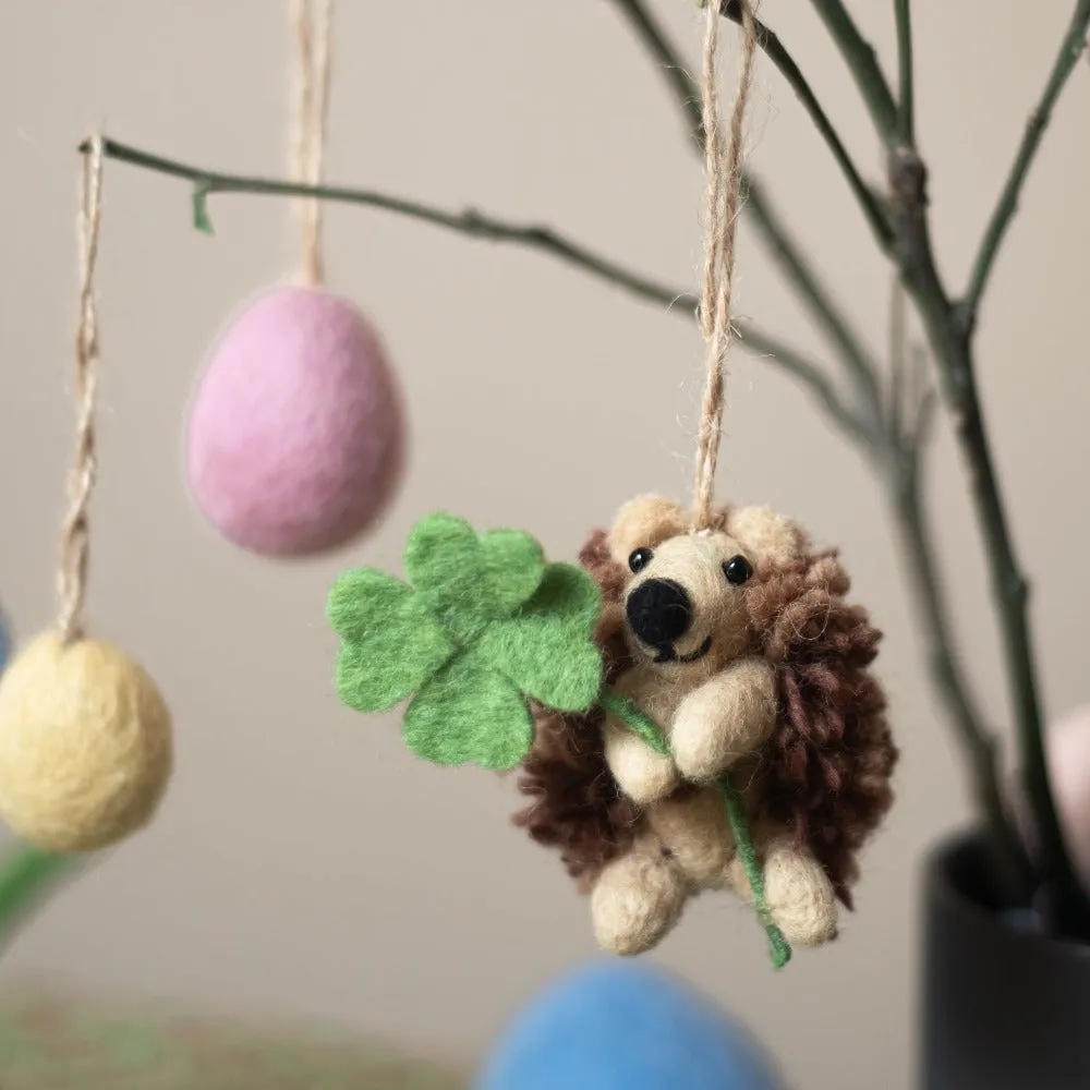 Handcrafted Hedgehog Ornament – Woolen Spring Decor | Easter