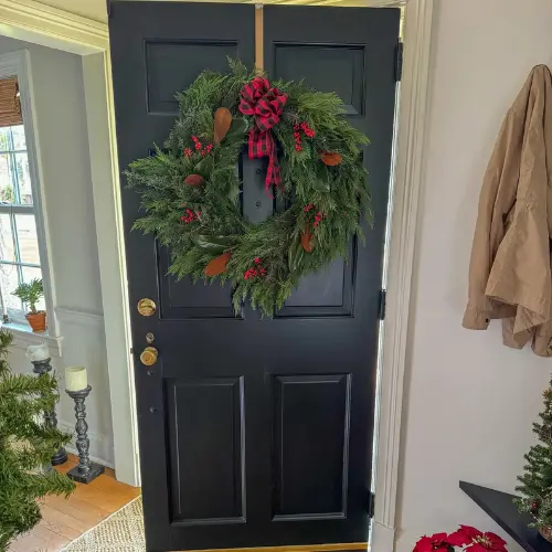 Handcrafted Holiday Wreath with Mixed Greens