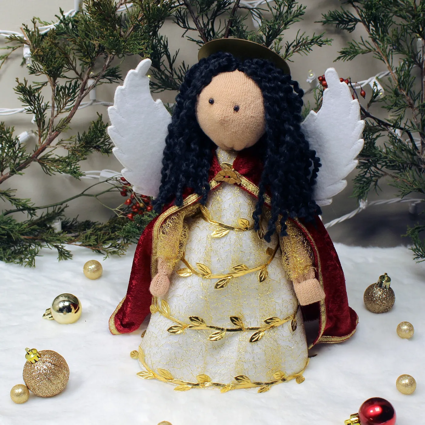 Handmade, Custom Angel Christmas Tree Topper or Mantle Display