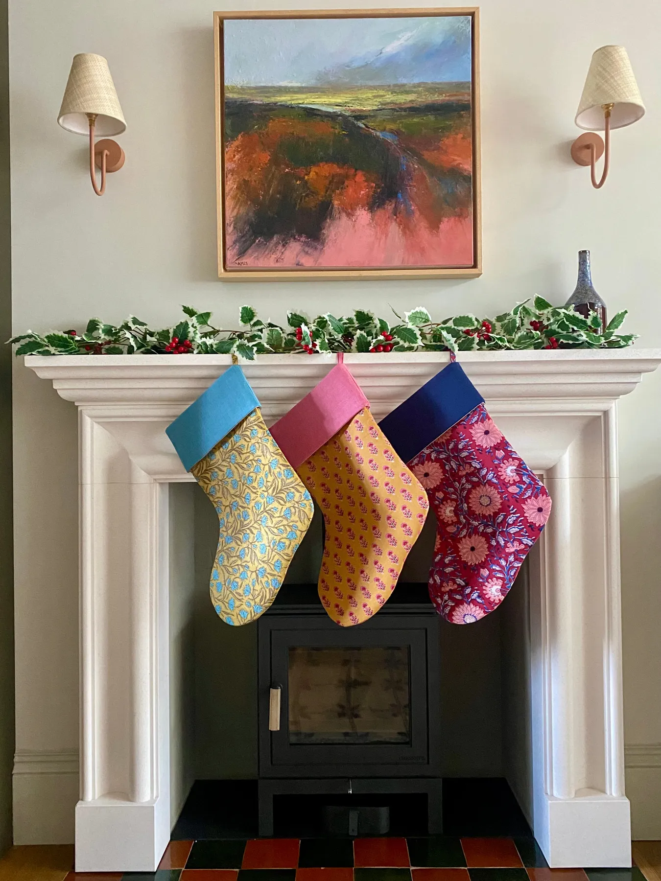 Handmade Indian Block Print Christmas Stockings – Carmen Collection London