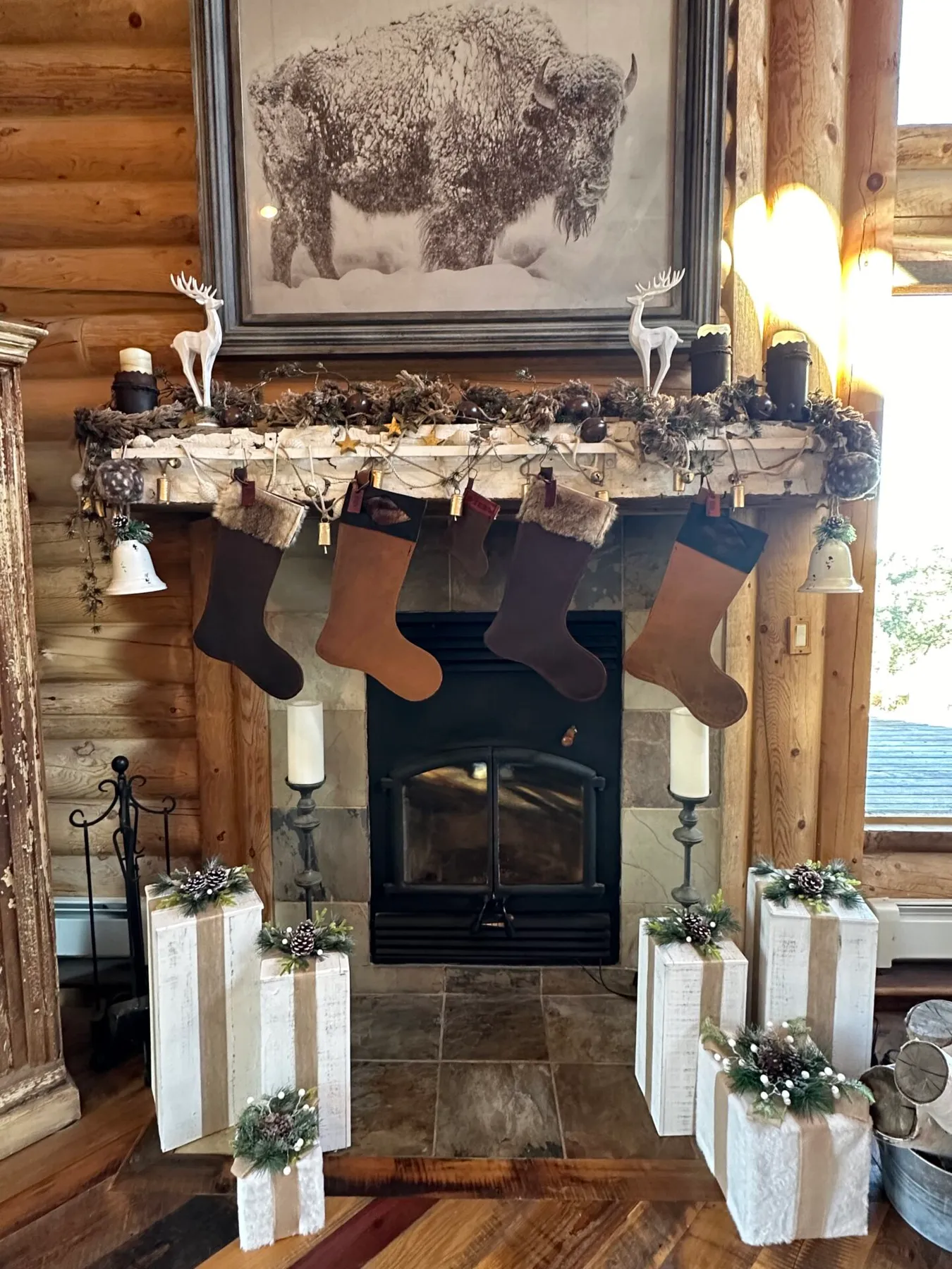 Handmade Leather Stockings - Champagne Leather & Wood