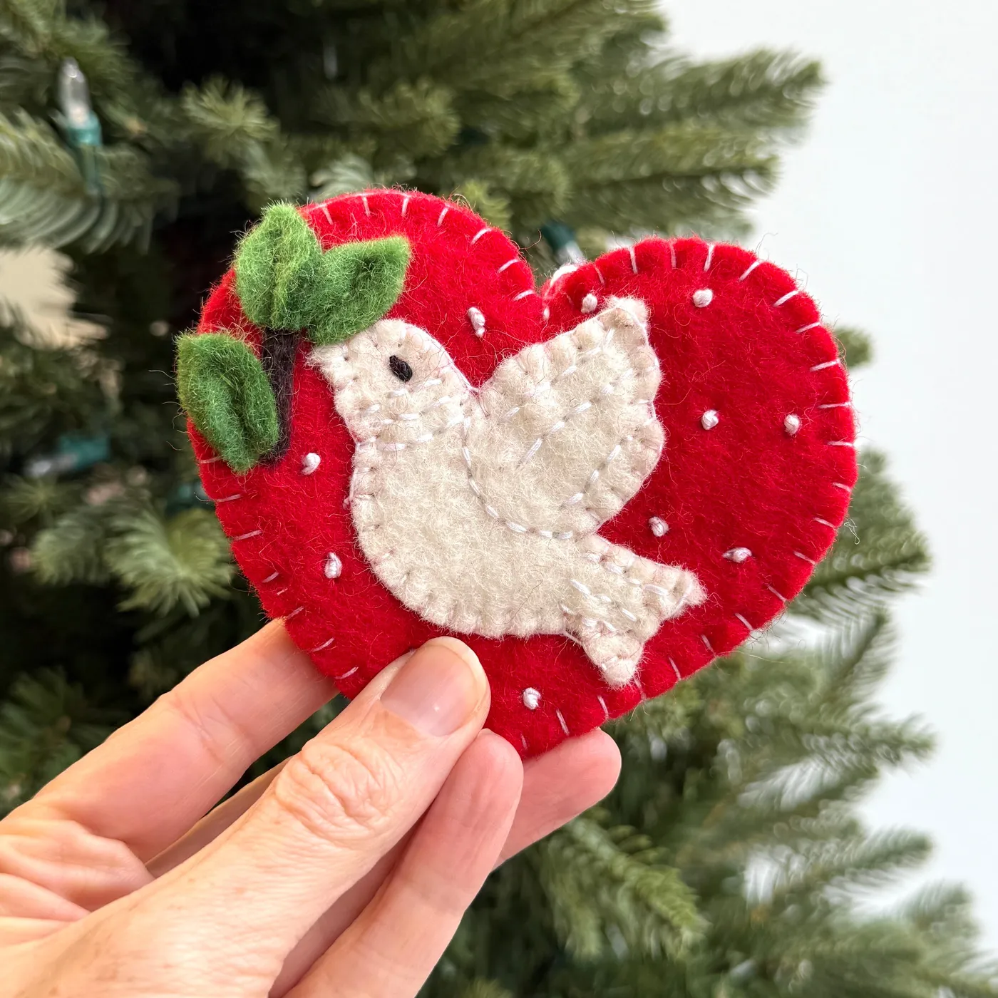 Heart Dove Ornament | Handmade Felt Wool Christmas Ornament | Ornaments 4  Orphans®
