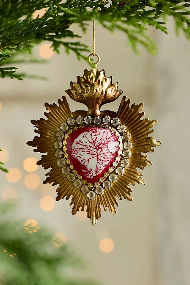 Heart Medallion Ornament, Red | Terrain