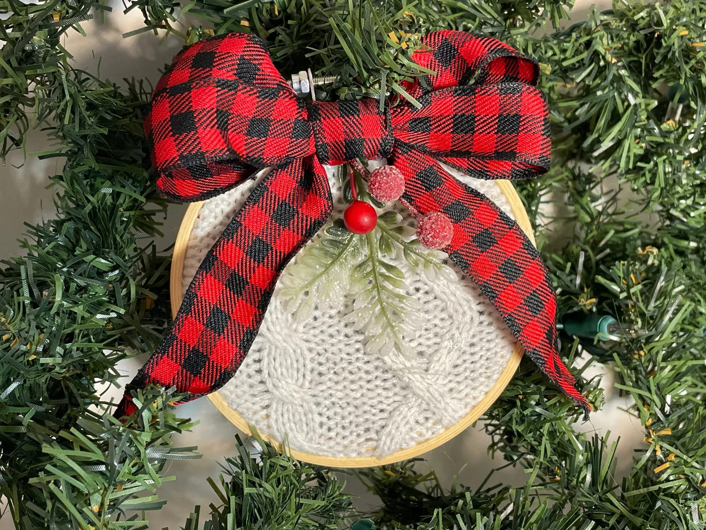 Holiday Delights Tree Ornament - White Sweater with Red Buffalo Check –  Docside Group of Businesses