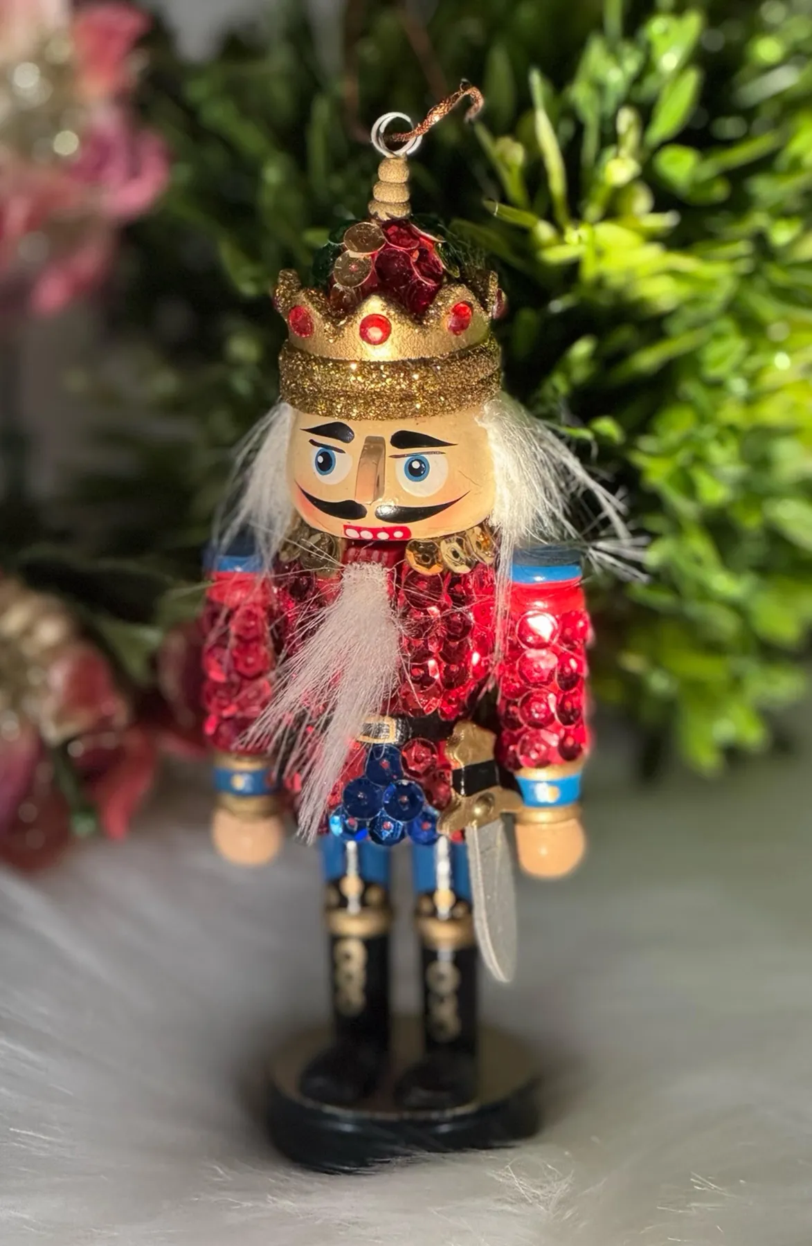 Holiday Festive Wooden Sequined | Mercari