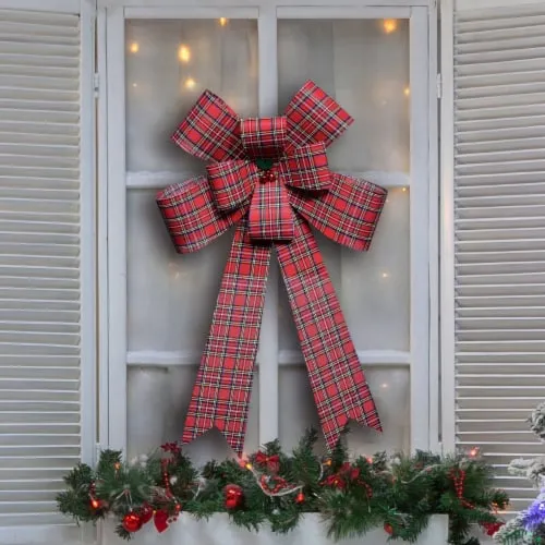 Holiday Home® Plaid Black and Red Christmas Big Bow Holiday Décor, 25 inch - Pay Less Super Markets