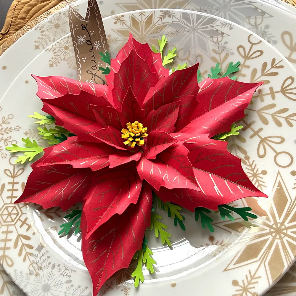 Holiday Poinsettia Flower Place Setting | Holiday Templates | ASTROBRIGHTS