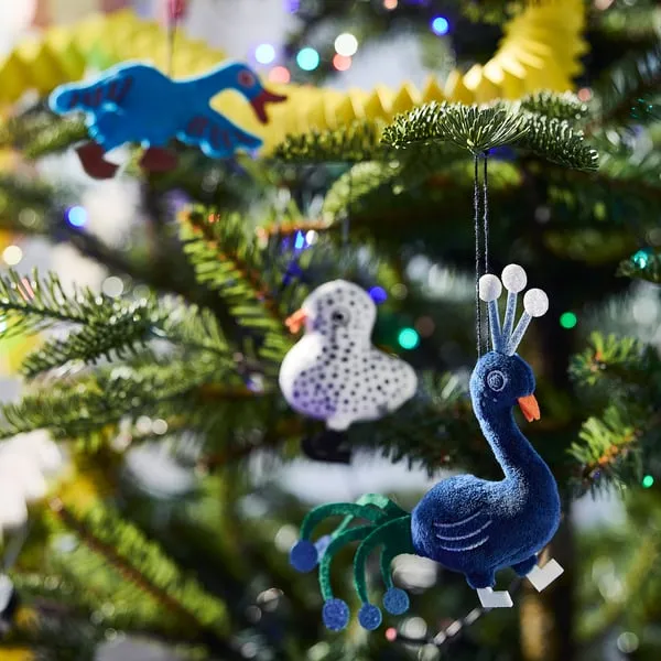 IKEA VINTERFINT Christmas tree ornament set of 3, birds/mixed colors