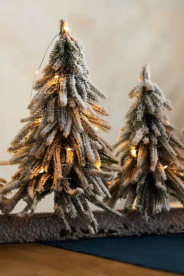 Illuminated Snowy Brush Tree Centerpiece | Terrain