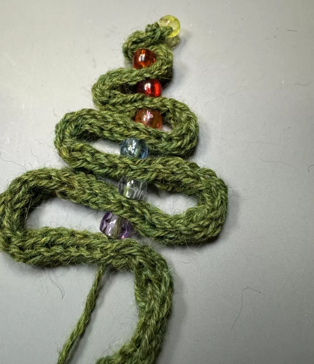 Knit I-cord Christmas Tree Ornaments - Our Daily Craft
