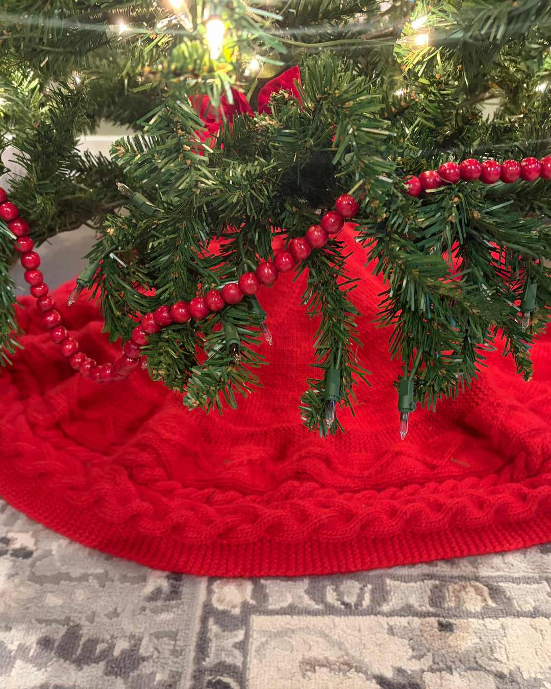 Knit the Peppermint Christmas Tree Skirt Knitting Pattern