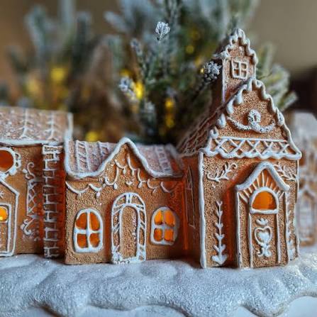 Large Illuminated Gingerbread House Ceramic Gingerbread House Brown –  Christmas