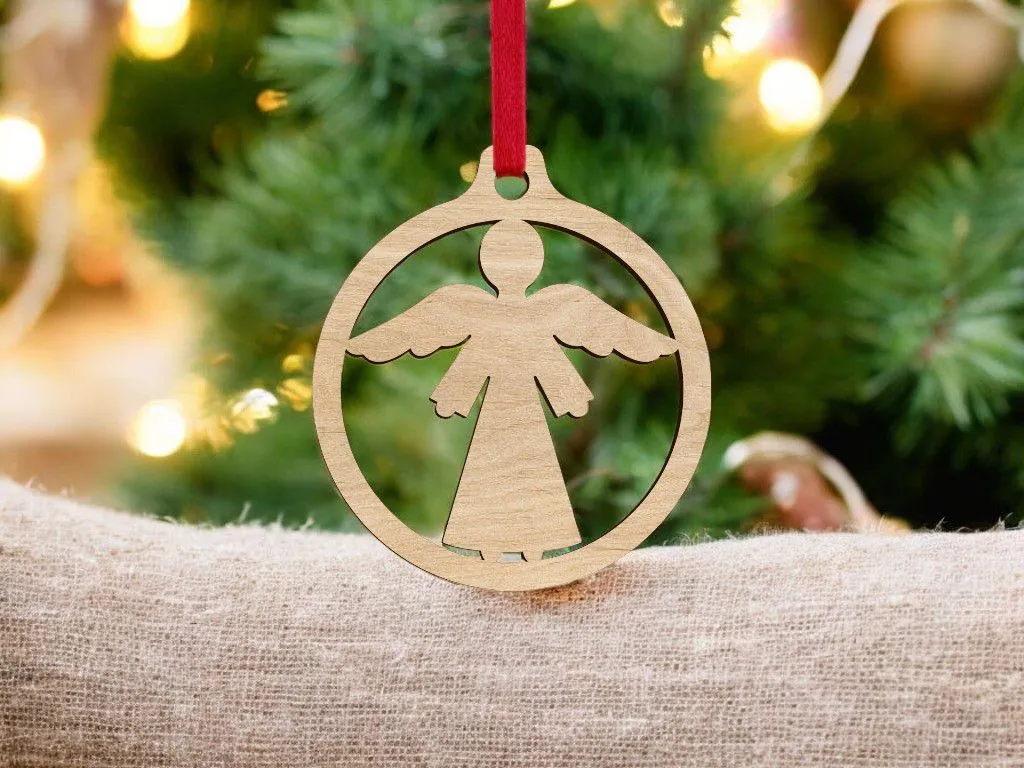 Laser Cut Angel Christmas Tree Bauble Vector – RCA Crafts