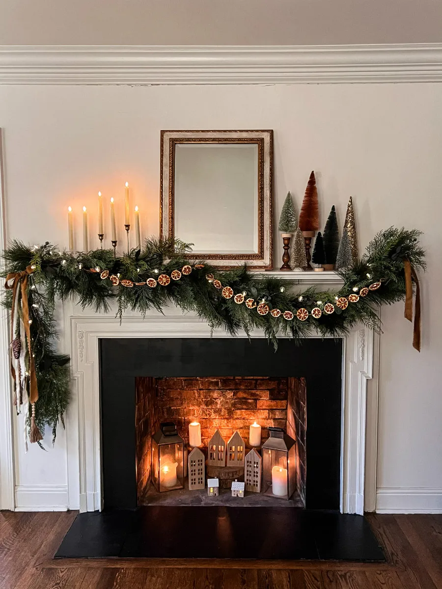 Lush-and-Rust-Christmas-Garland-Mantel - Nest of Posies