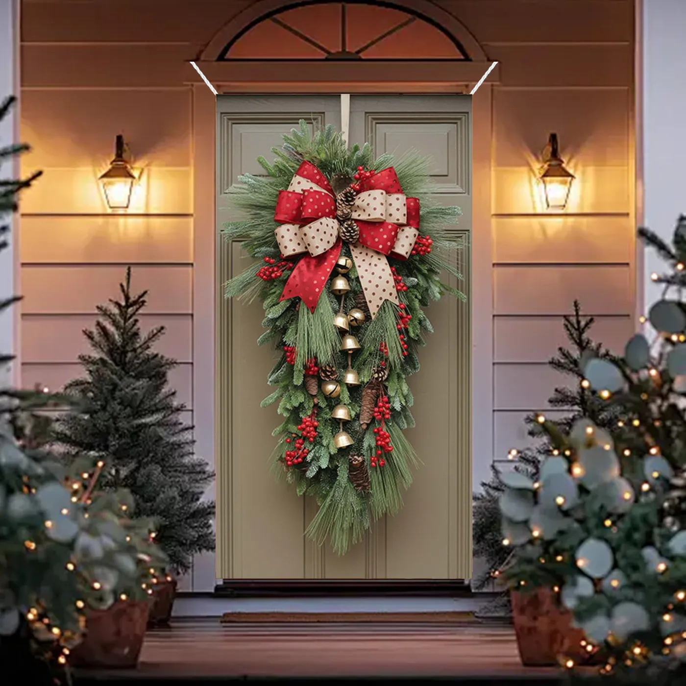 Luxury Christmas Wreath Door Cover - 70.87x35.43 Martinique | Ubuy
