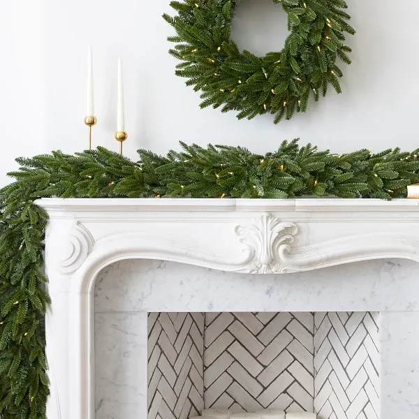Mantel Fireplace Christmas Garland How To Make A Blue And White Christmas  Garland For Your Fireplace