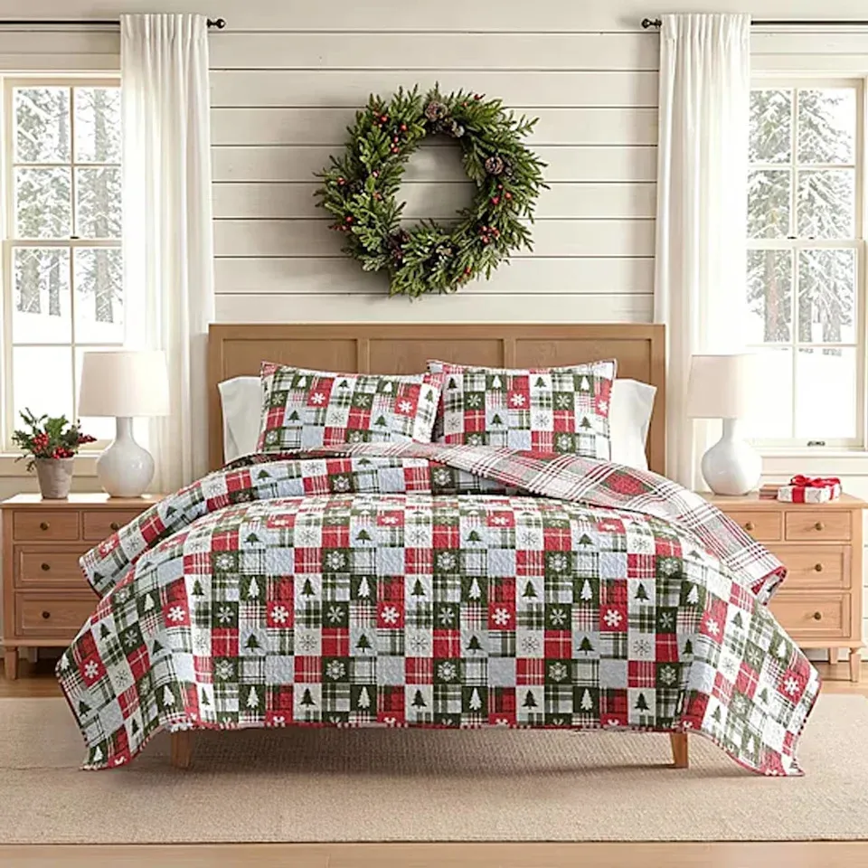 Martha Stewart's New Christmas Quilt Set Has a Reversible Plaid Design for  the Post-Holiday Season