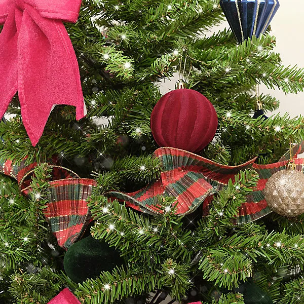 Melody Maison Red and Green Tartan Ruffle Christmas Tree Ribbon - 270cm