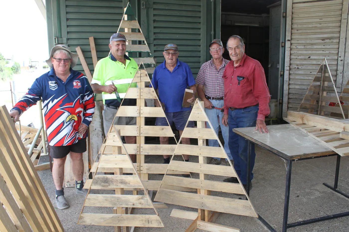 Men's Shed busy making pallet Christmas trees - The Courier