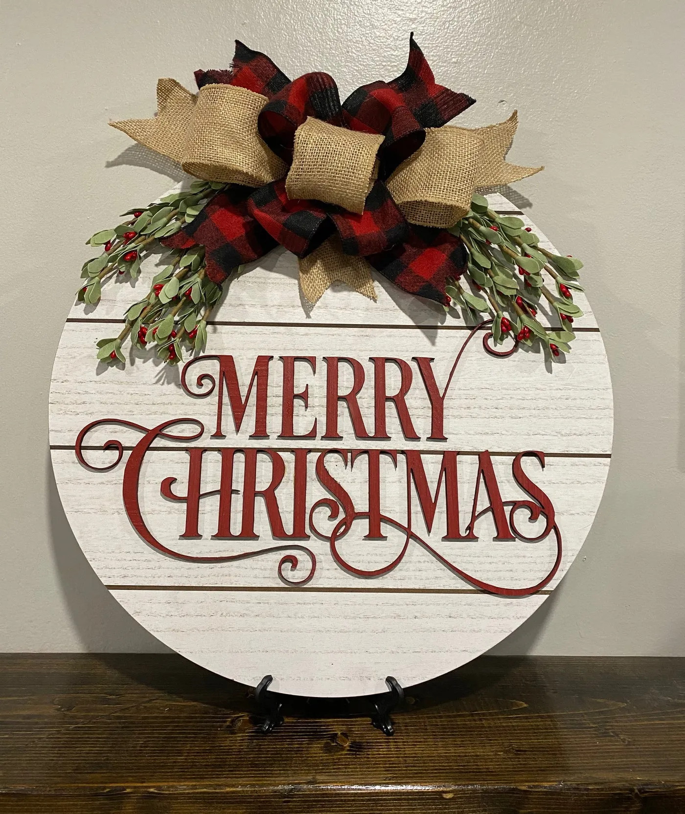 Merry Christmas Door Hanger - 18' Round