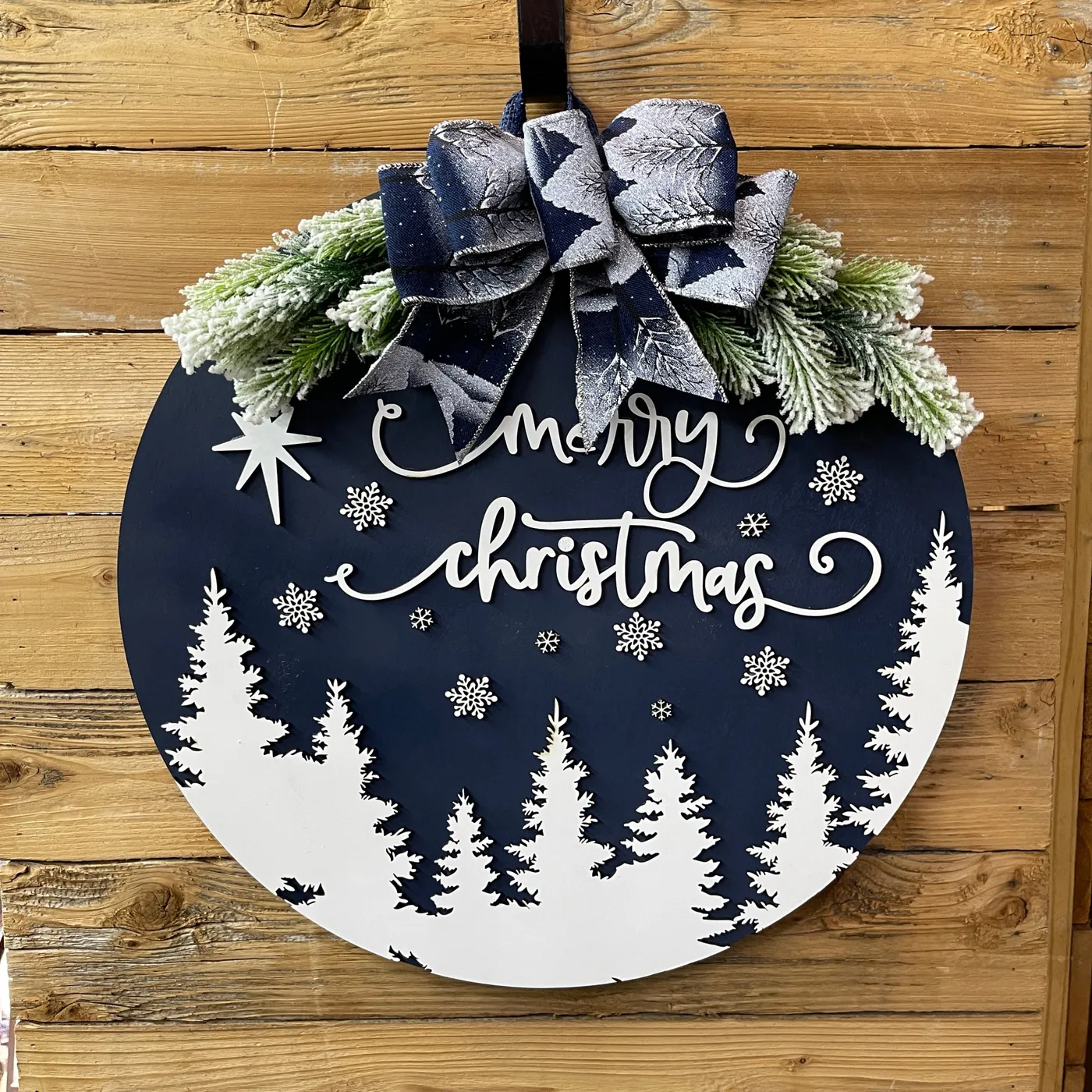 Merry Christmas Door Hanger – Rustic Roots Decor