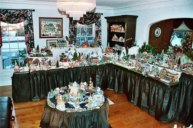 Miniature Christmas villages derived from German tradition