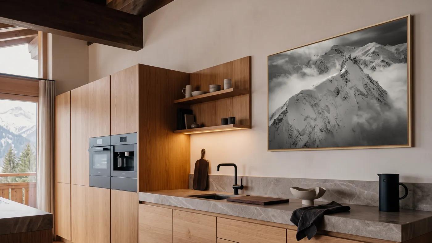 Modern Chalet Kitchen: Appliances and Decor