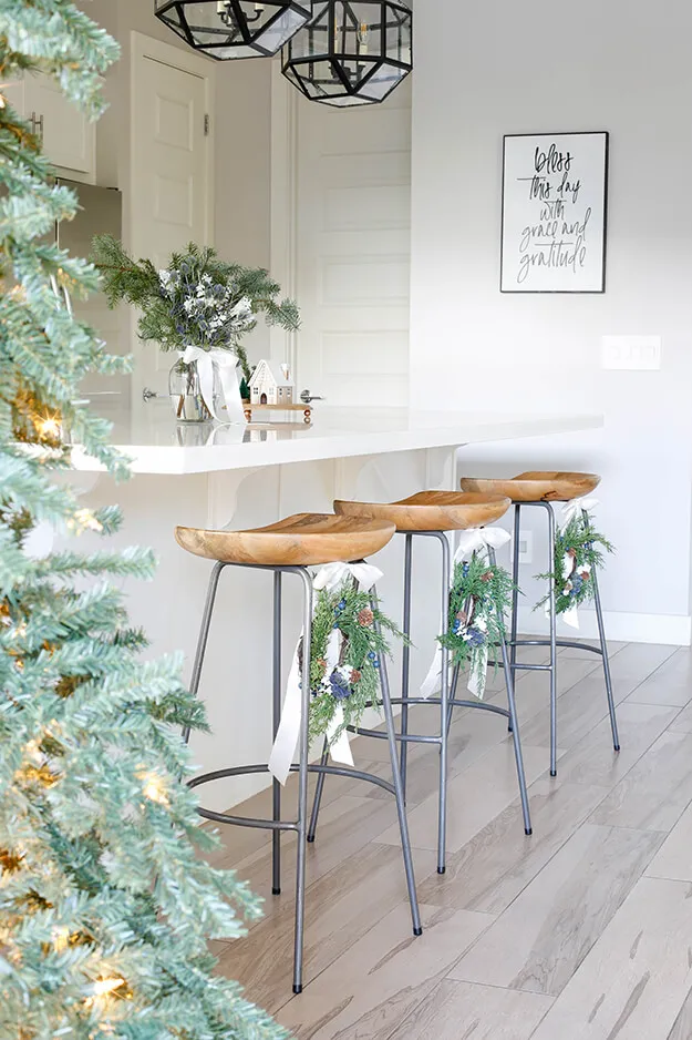 Modern, Simple Blue and Sage Christmas Home Tour