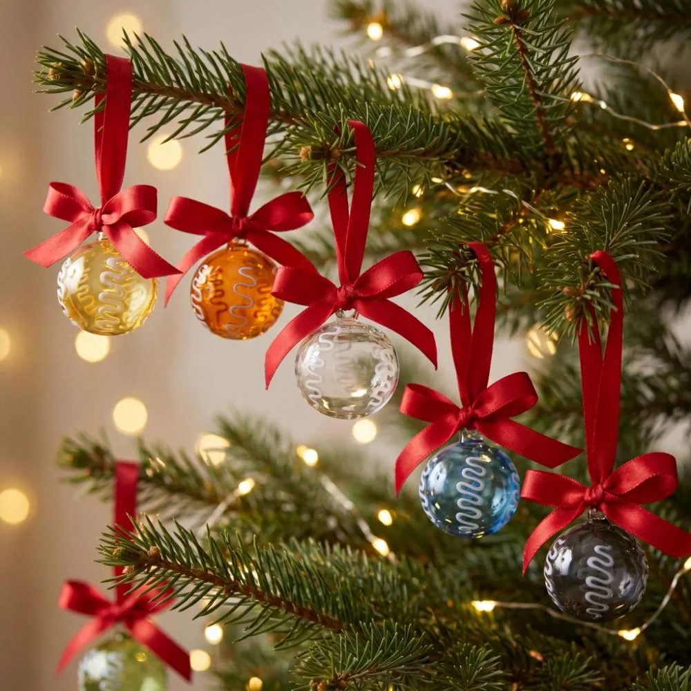 Multicolor Handcrafted Glass Christmas Ball Ornaments