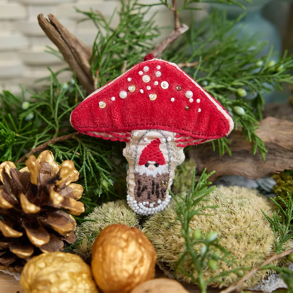 Mushroom Beaded Ornament
