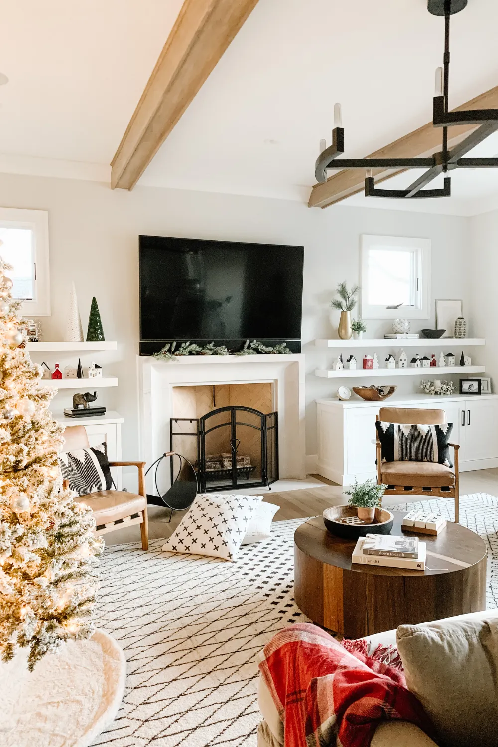 My Kind Of Sweet Home | Our Flocked Christmas Tree + Holiday Decor - My  Kind of Sweet