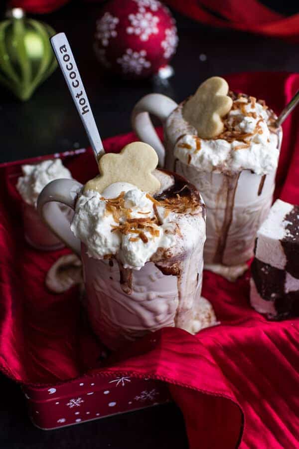 Naughty Nice Coconut KahluaHot Cocoa with Spiked Eggnog Marshmallows.