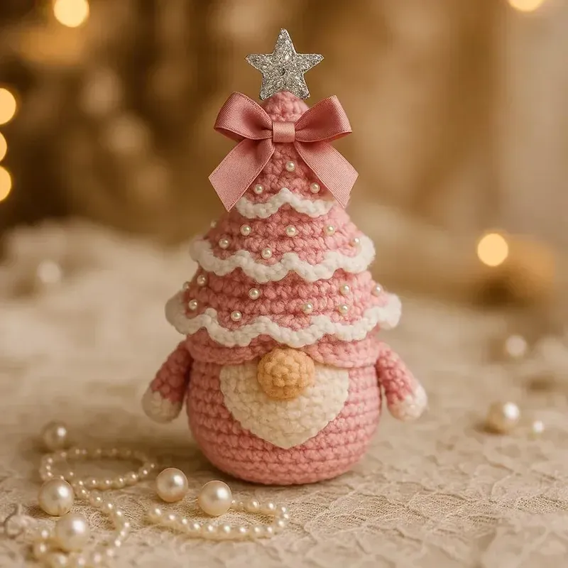 New DIY Crochet Christmas Tree Gnome Keychain Handmade Woolen Miniature  Figures Christmas Decorations Craft Supplies - Nihaojewelry