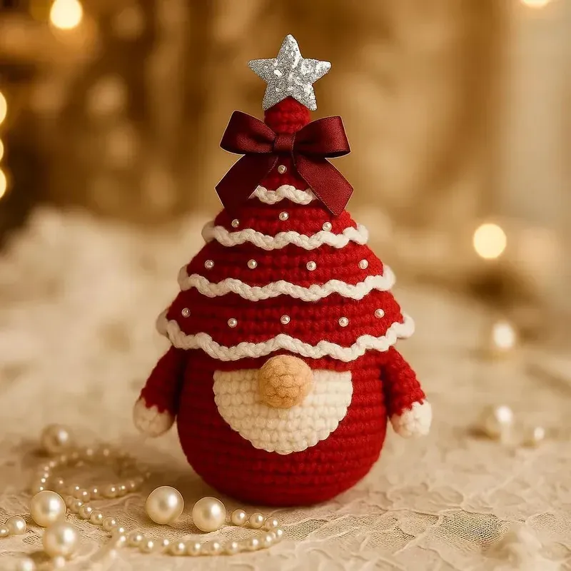 New DIY Crochet Christmas Tree Gnome Keychain Handmade Woolen Miniature  Figures Christmas Decorations Craft Supplies - Nihaojewelry