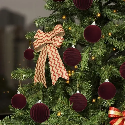 New Luxury Dark Red Velvet Christmas Tree Ornaments - 12 A | MercadoLibre