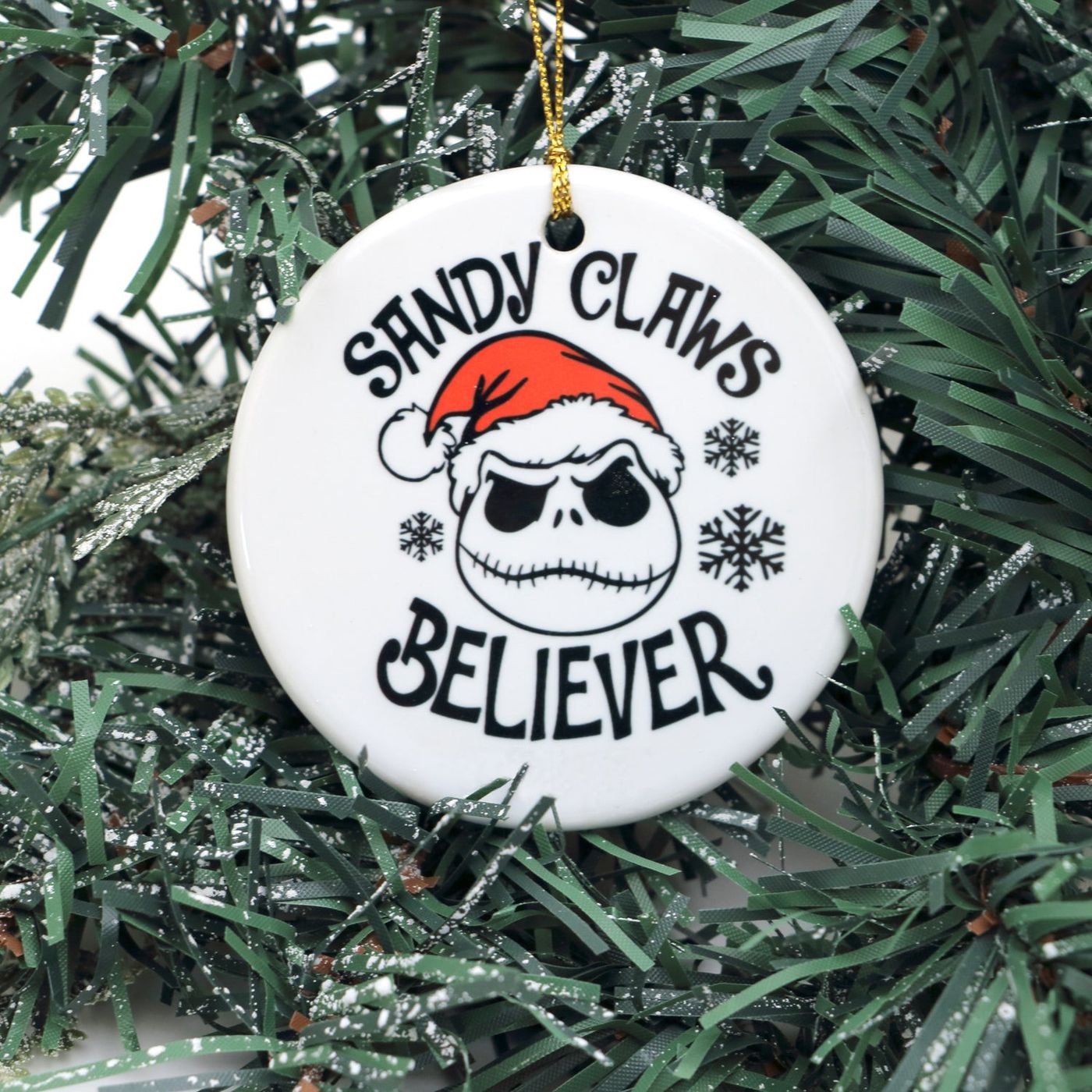 Nightmare Before Christmas ornament, Sandy Claws Believer, Jack Skellington  - LennyMudWholesale