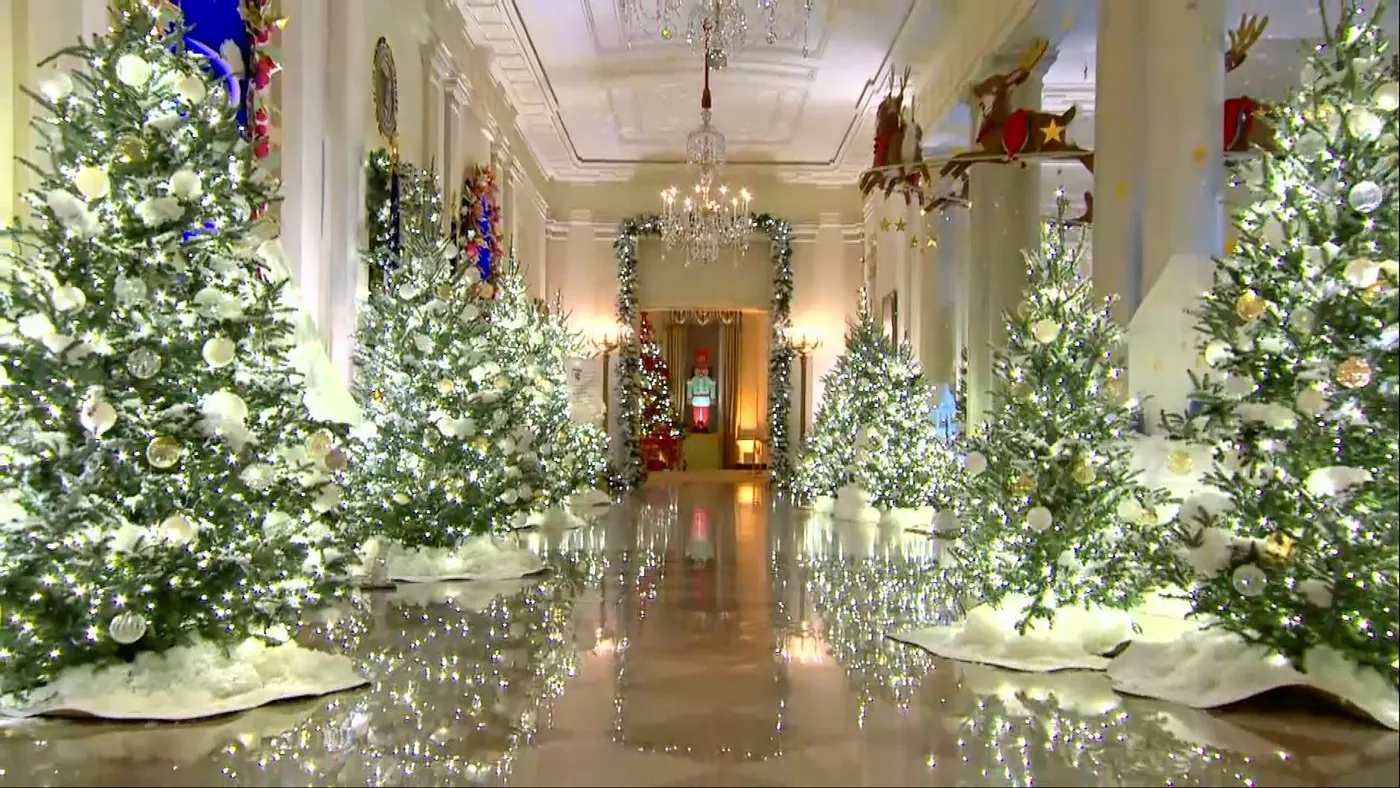 Ninety-eight Christmas trees and a gingerbread White House