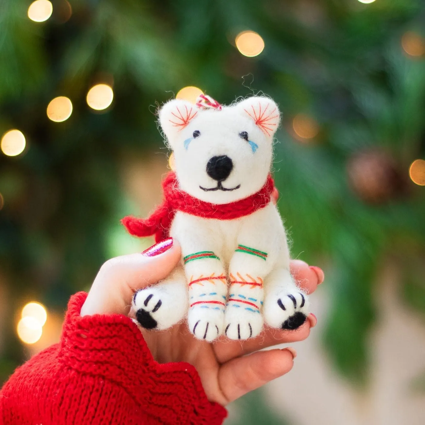 Nita The Polar Bear Eco Ornament | Friendsheep Sustainable Wool Goods