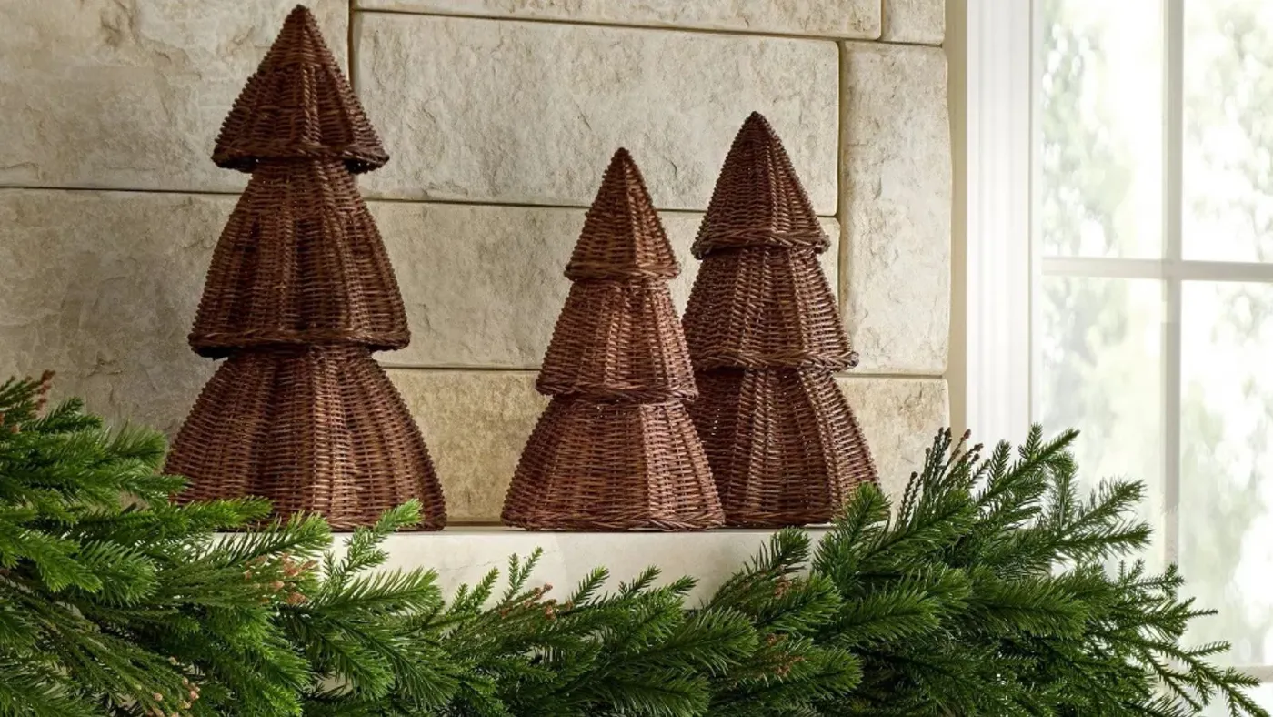 Only Shea McGee could create the chicest wicker Christmas trees – they are  charming, rustic, and under