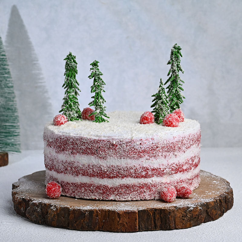 Order Red Velvet Christmas Cake Online, Price Rs.945 | FlowerAura
