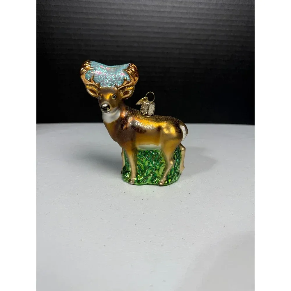 OWC‎ Sparkling Woodland Deer Ornament Glitter Antlers Christmas Tree Decor  ptaufiqphotography.com