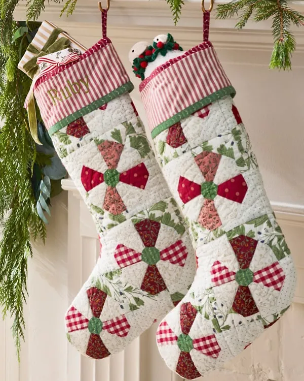 Peppermint Patchwork Stocking | Garnet Hill