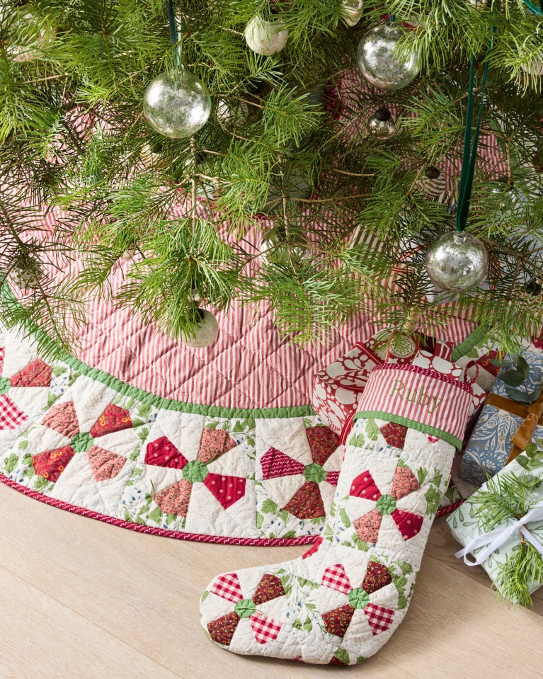 Peppermint Patchwork Tree Skirt | Garnet Hill